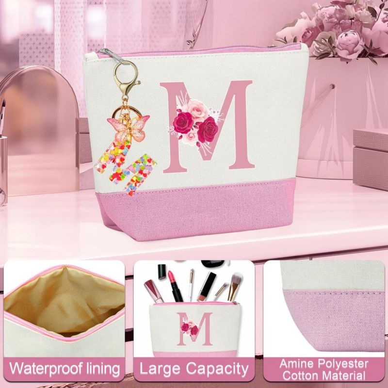 Bolso Tote AiHeart de Lona con Iniciales y Bolsillo