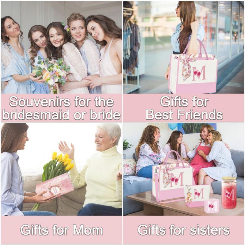 Bolso Tote AiHeart de Lona con Iniciales y Bolsillo