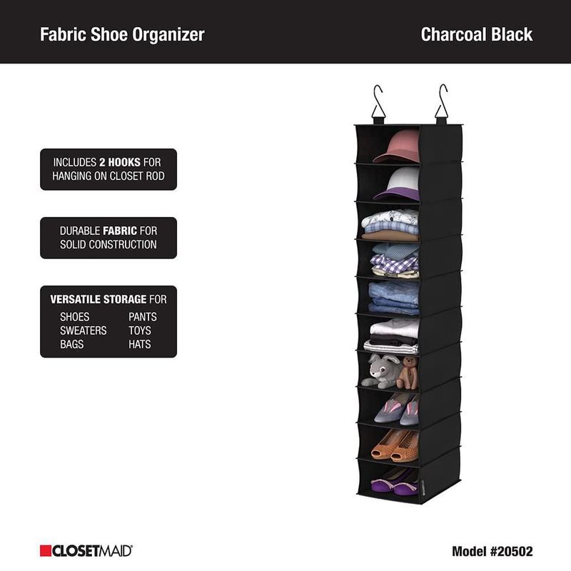 Estante de 10 niveles de tela negro carbón de ClosetMaid