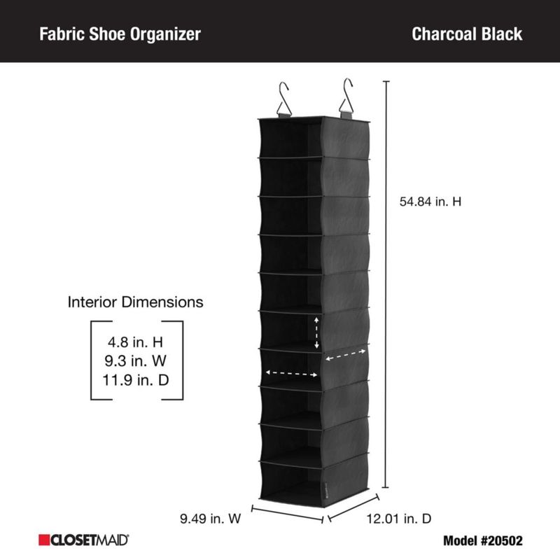Estante de 10 niveles de tela negro carbón de ClosetMaid