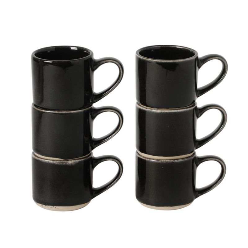Tazas de espresso Mr. Coffee 6 pzas 110 ml negro de gres