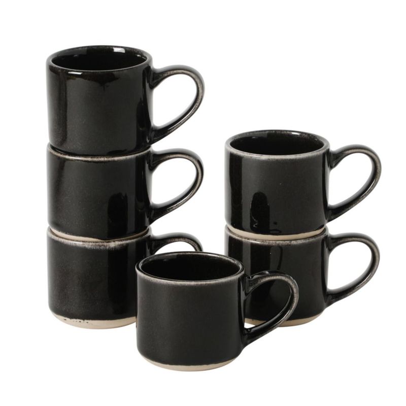 Tazas de espresso Mr. Coffee 6 pzas 110 ml negro de gres