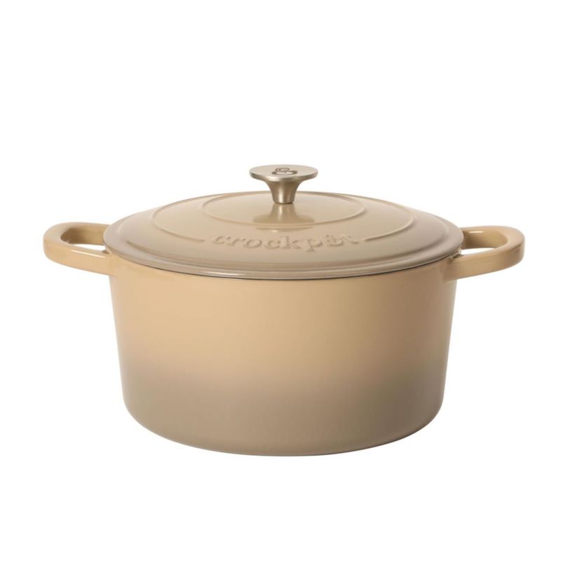 Olla Holandesa Crock-Pot de 5 L con Esmalte Degradado Color Topo