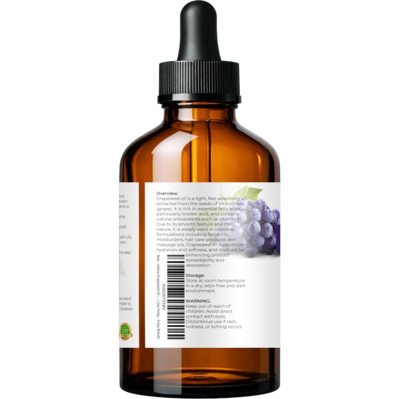 Aceite de semilla de uva velona 118 ml puro y natural refinado