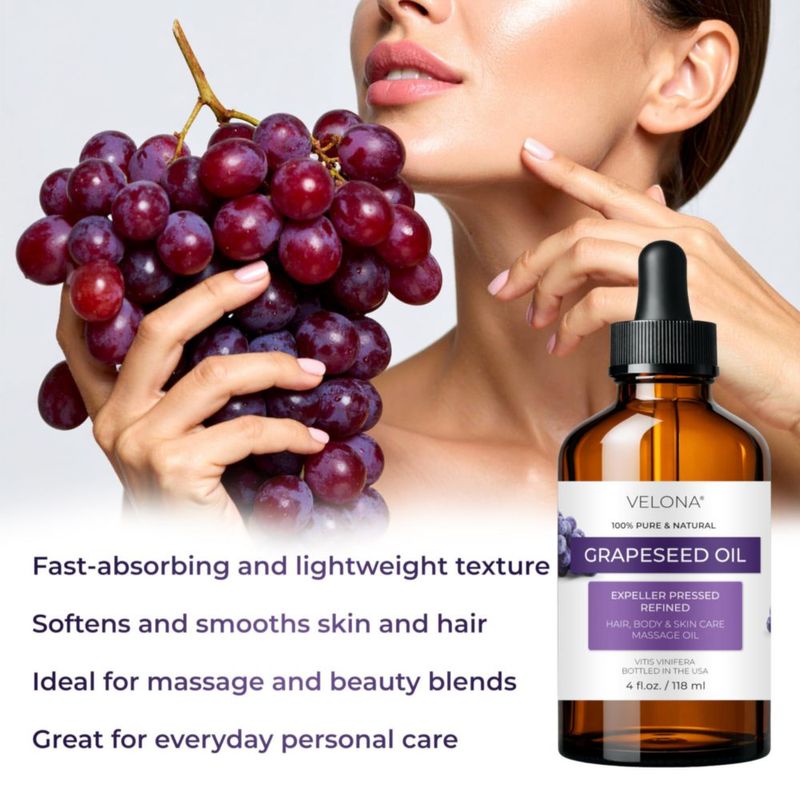 Aceite de semilla de uva velona 118 ml puro y natural refinado