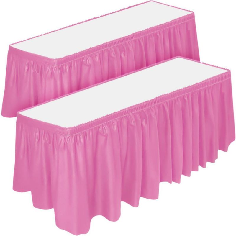 Falda de mesa DecorRack 73 cm × 426 m Rosa – Pack de 2