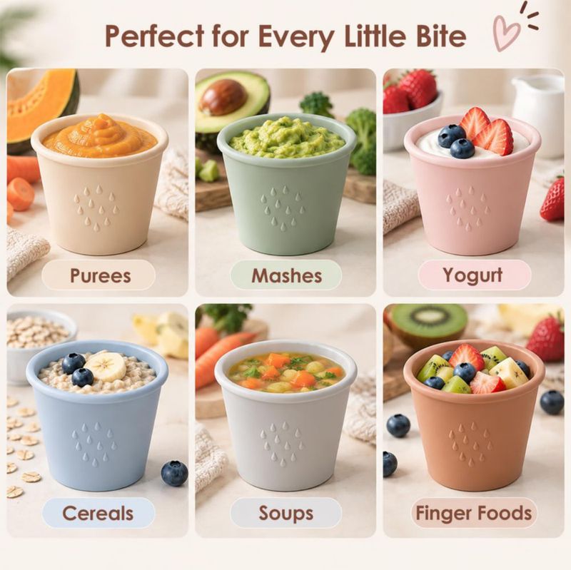 Juego de 6 contenedores de comida para bebé Andy Bear 120 ml