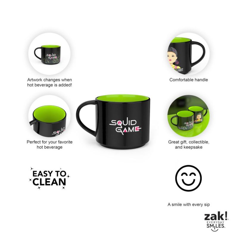 Taza de café Zak Designs 510 ml Squid Game con cambio de color