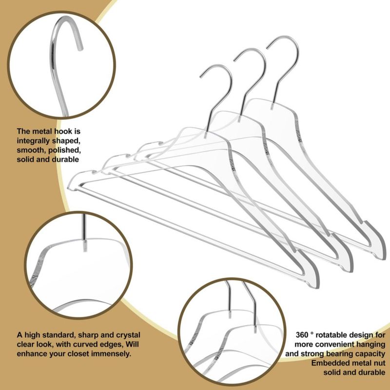 Perchas para ropa Quality Hangers 43 cm cromo paquete de 5