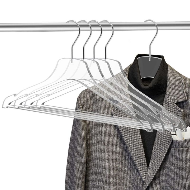 Perchas para ropa Quality Hangers 43 cm cromo paquete de 5