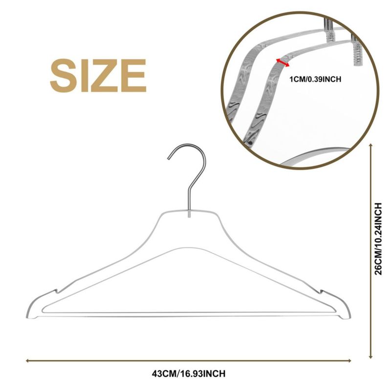 Perchas para ropa Quality Hangers 43 cm cromo paquete de 5