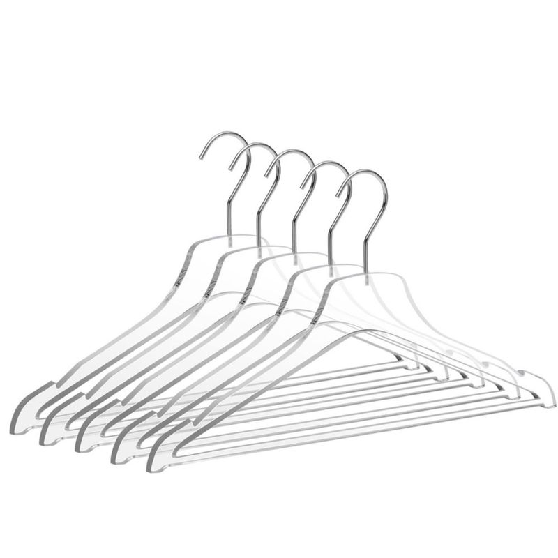 Perchas para ropa Quality Hangers 43 cm cromo paquete de 5