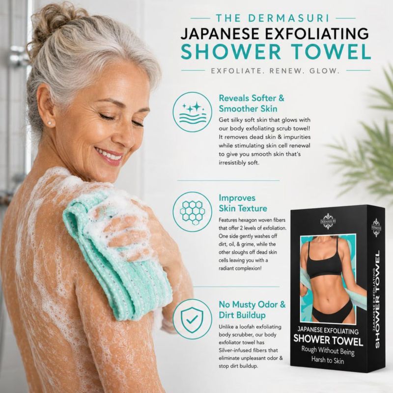 Dermasuri Paño Exfoliante Japonés para Cuerpo y Espalda 36 pulgadas