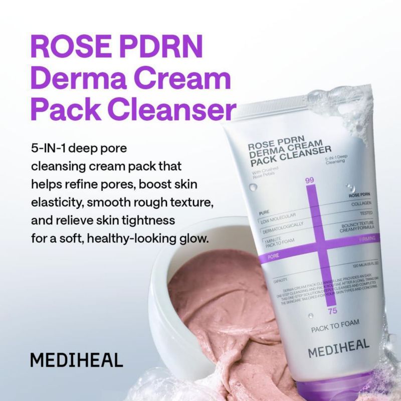 Limpiador Facial MEDIHEAL 120 ml Rosa PDRN Mascarilla