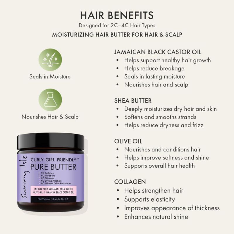 Mantequilla Capilar Sunny Isle 118 ml Apta para Curly Girl