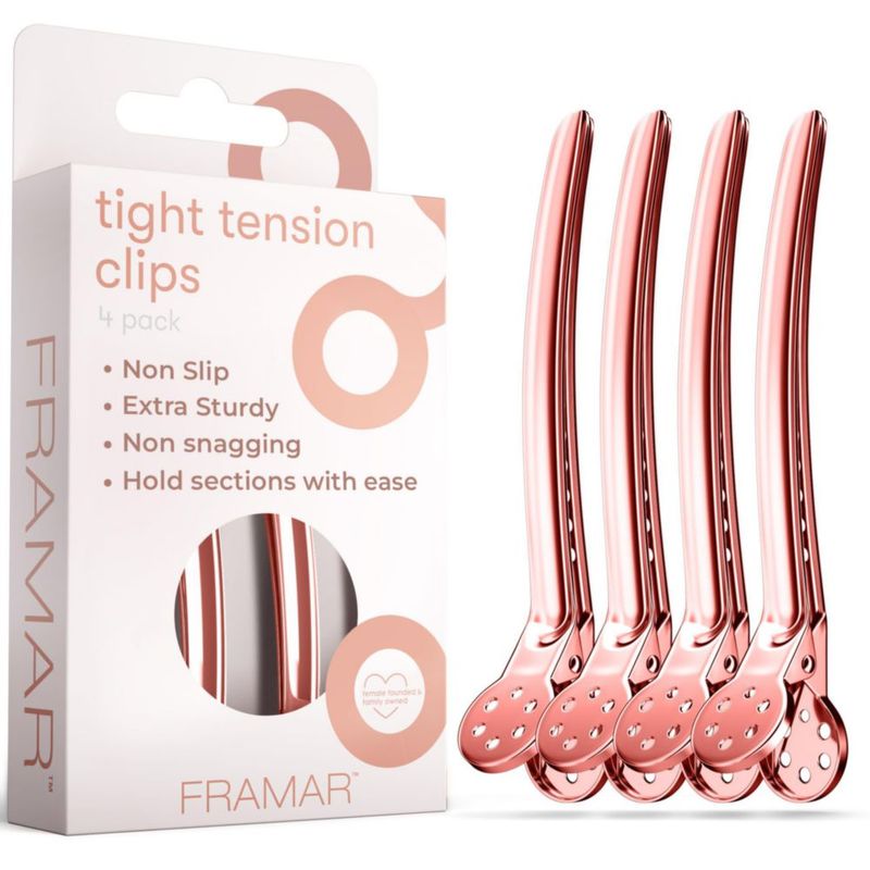 FRAMAR Pinzas de Metal en Oro Rosa para Peinar y Seccionar el Cabello