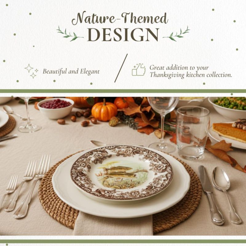 Plato de ensalada Spode 20 cm con diseño de bosque y lubina