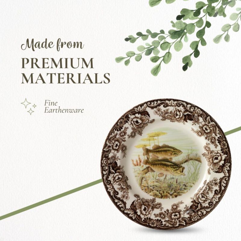 Plato de ensalada Spode 20 cm con diseño de bosque y lubina