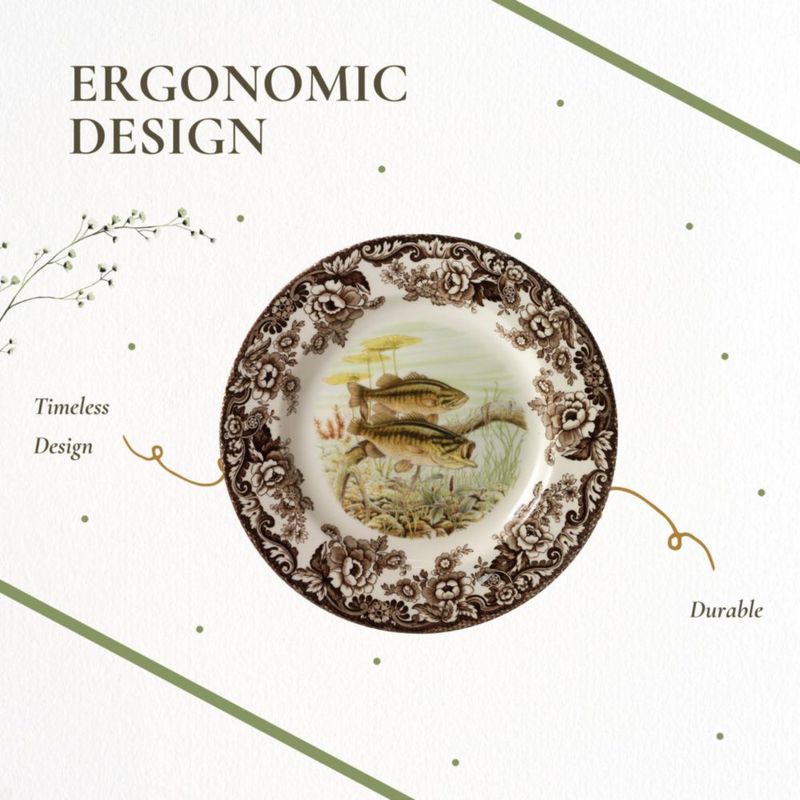 Plato de ensalada Spode 20 cm con diseño de bosque y lubina