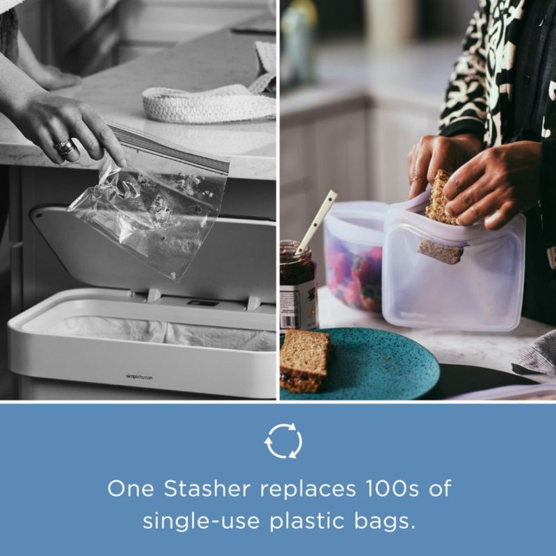 Stasher Premium Bolsa Reutilizable de Silicona para Alimentos Go Bag Verde Cascada 532 ml