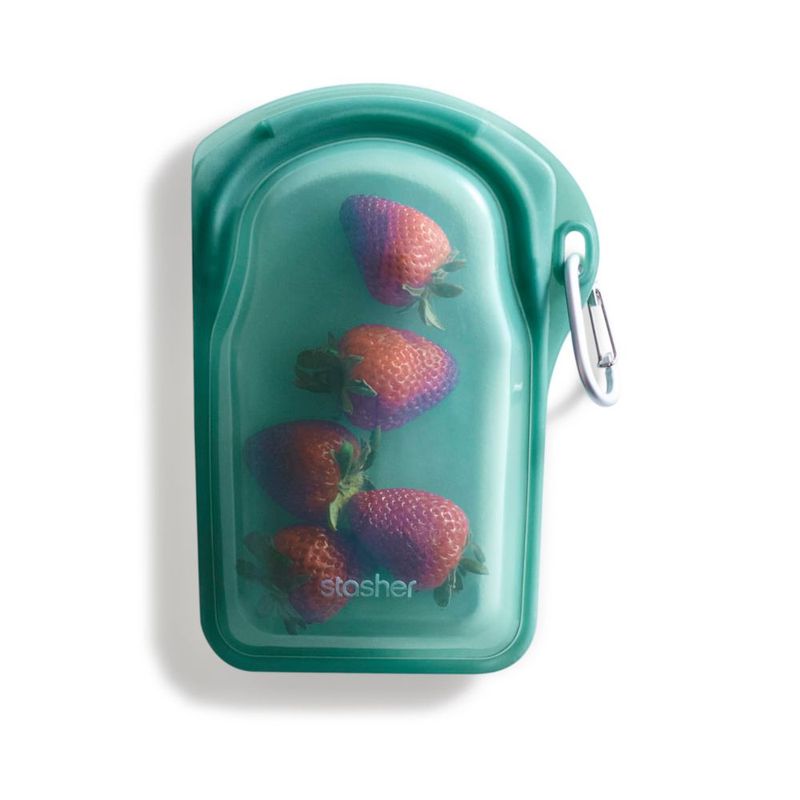 Stasher Premium Bolsa Reutilizable de Silicona para Alimentos Go Bag Verde Cascada 532 ml