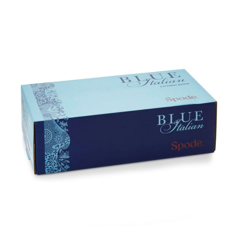 Cuchara mantequera Spode 20 cm azul italiano de porcelana