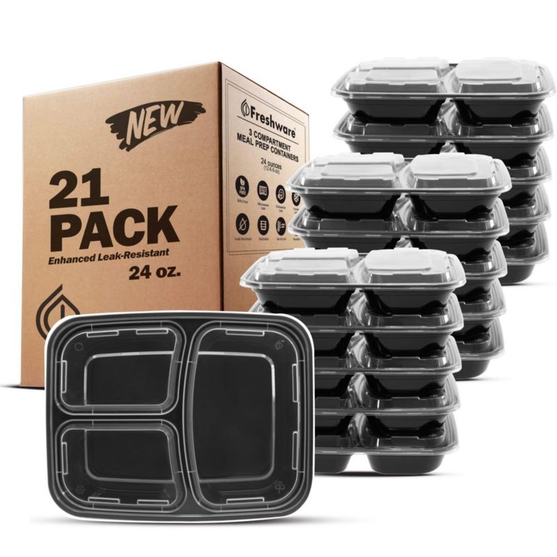 Contenedores Freshware para Meal Prep 21 unidades de 680 ml libres de BPA