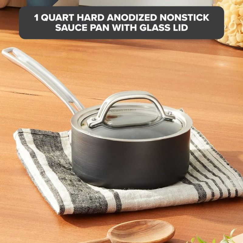 Cacerola Viking de 1 L Antiadherente Gris con Tapa de Vidrio