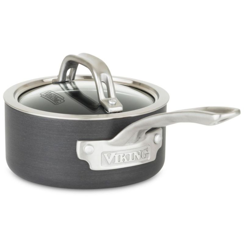 Cacerola Viking de 1 L Antiadherente Gris con Tapa de Vidrio