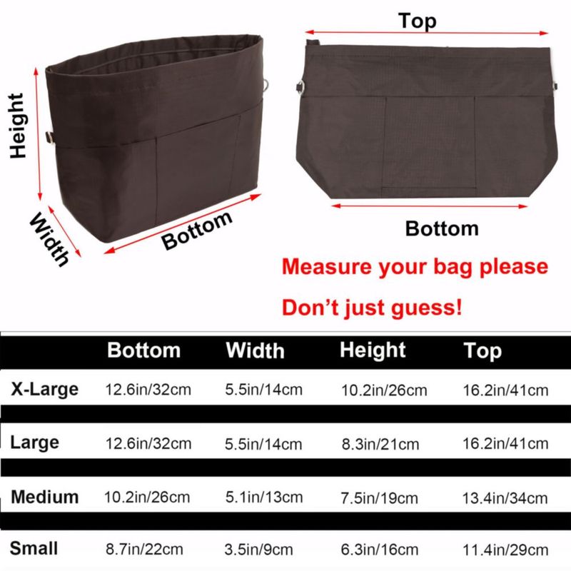 Organizador para bolso Time Wing grande color café 32x26x14 cm