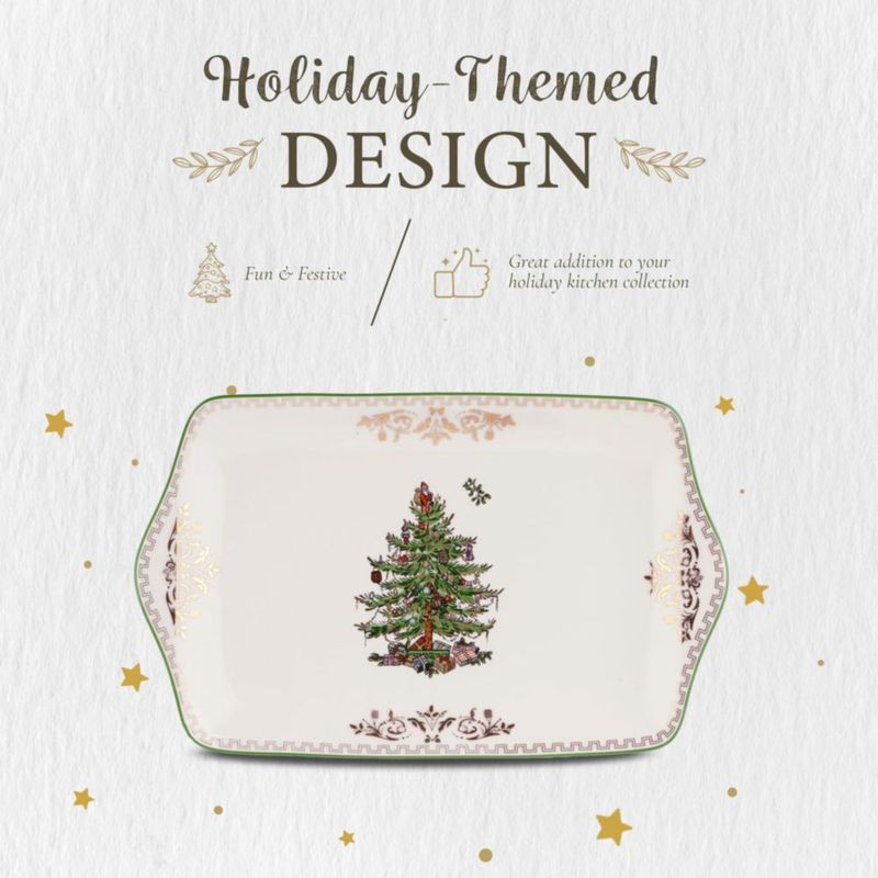 Bandeja de postre Spode 30 cm Árbol de Navidad dorado