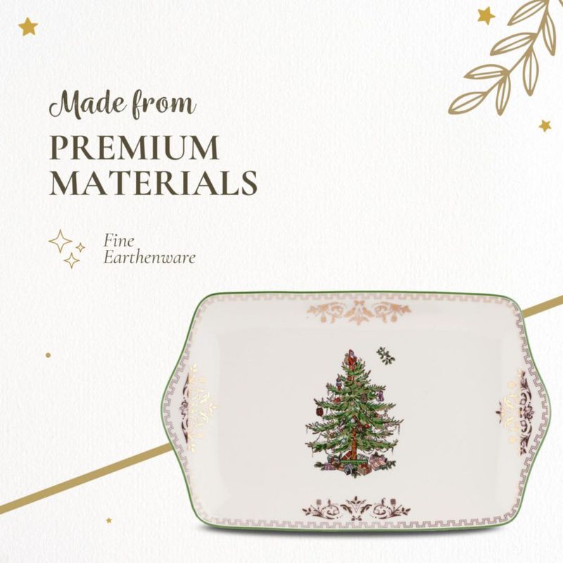 Bandeja de postre Spode 30 cm Árbol de Navidad dorado