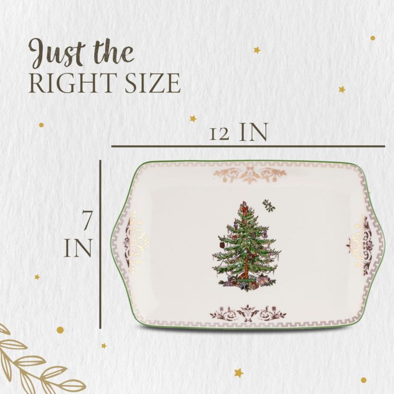 Bandeja de postre Spode 30 cm Árbol de Navidad dorado