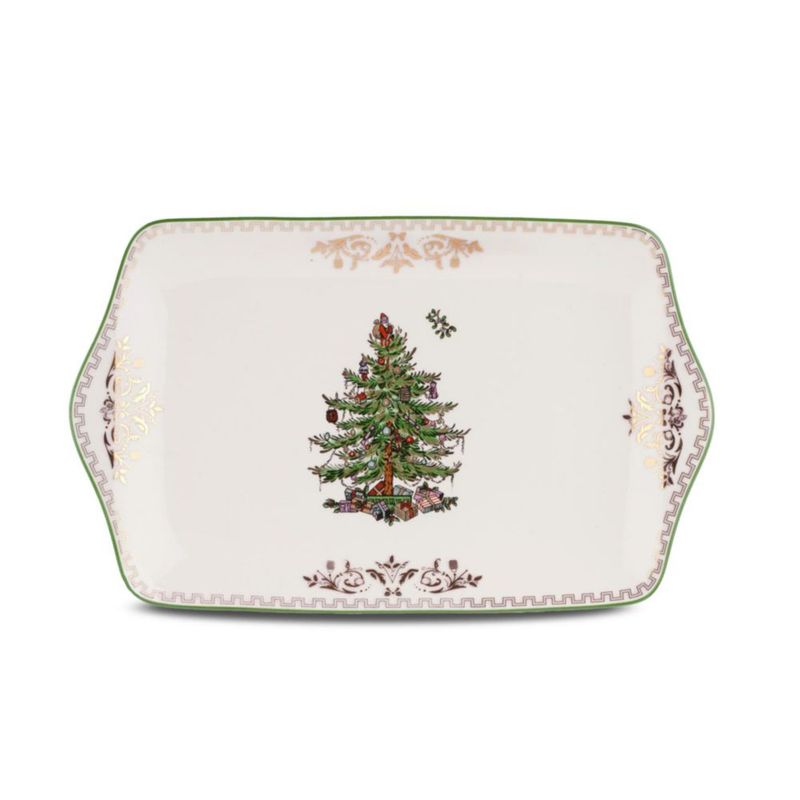 Bandeja de postre Spode 30 cm Árbol de Navidad dorado