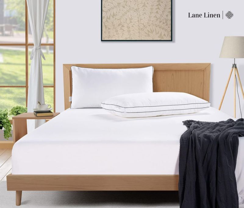 Almohada LANE LINEN 51x66 cm Pack de 12 - Blanco - Alternativa al plumón