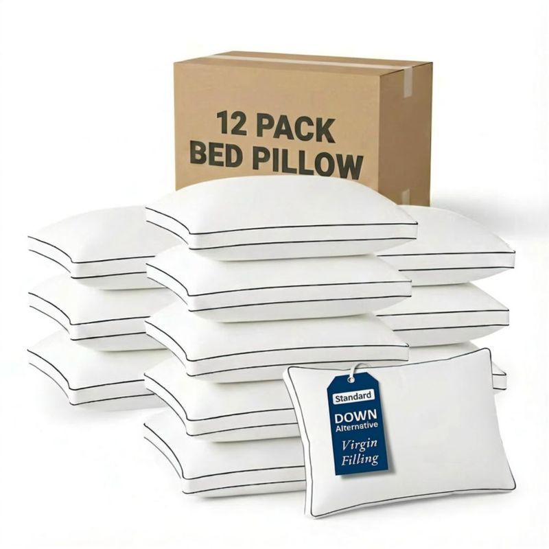 Almohada LANE LINEN 51x66 cm Pack de 12 - Blanco - Alternativa al plumón