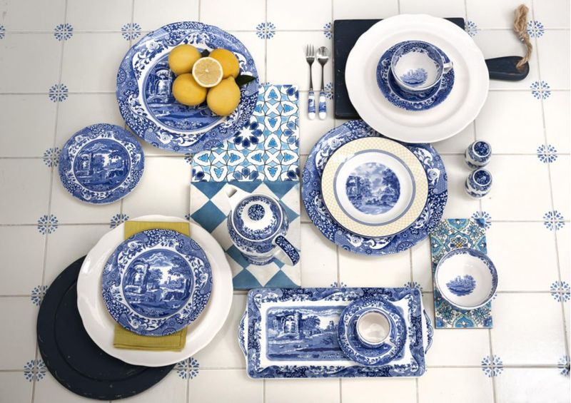 Juego de 4 cuencos de cereal Spode 16 cm Azul Italiano