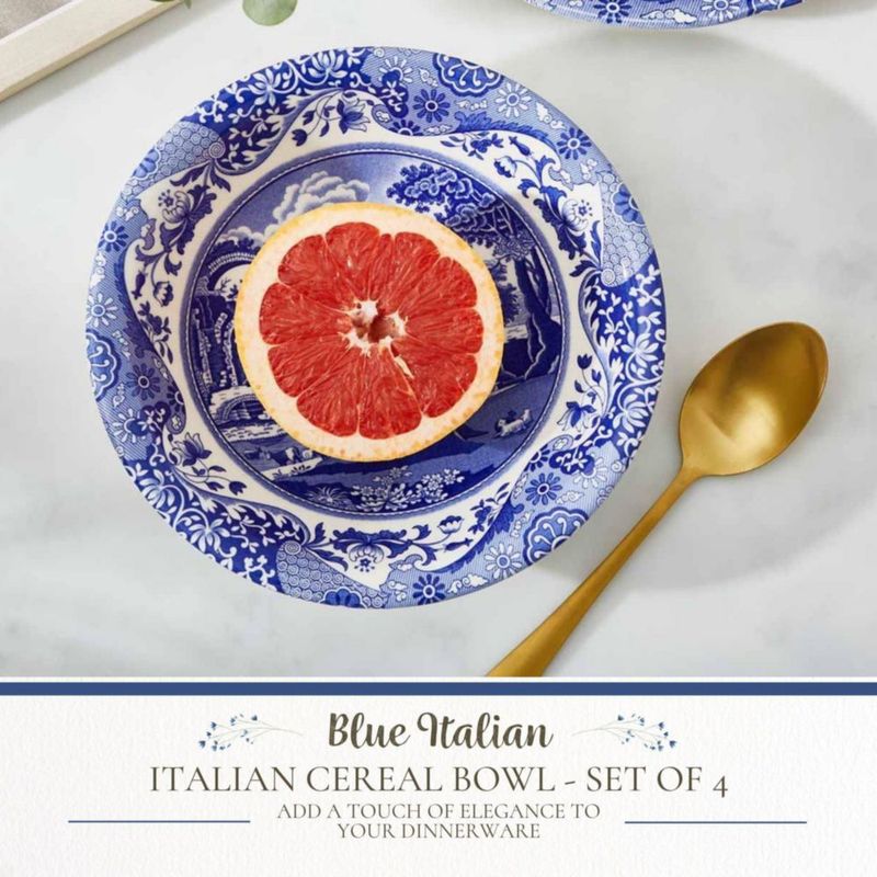 Juego de 4 cuencos de cereal Spode 16 cm Azul Italiano