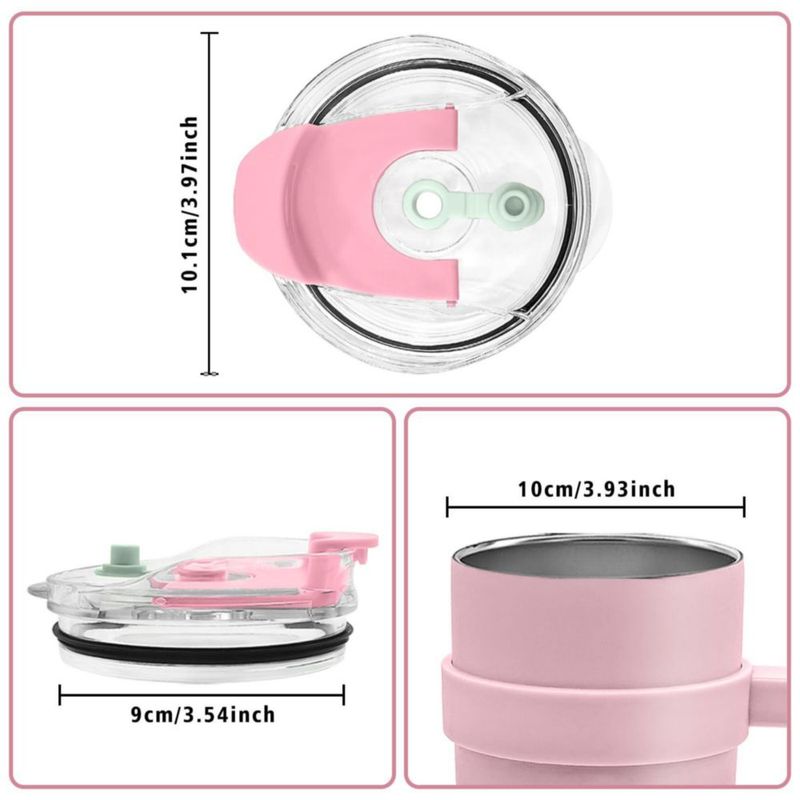 Tapas para vasos tipo tumbler AiHeart 2 unidades a prueba de derrames con boquilla para pajilla