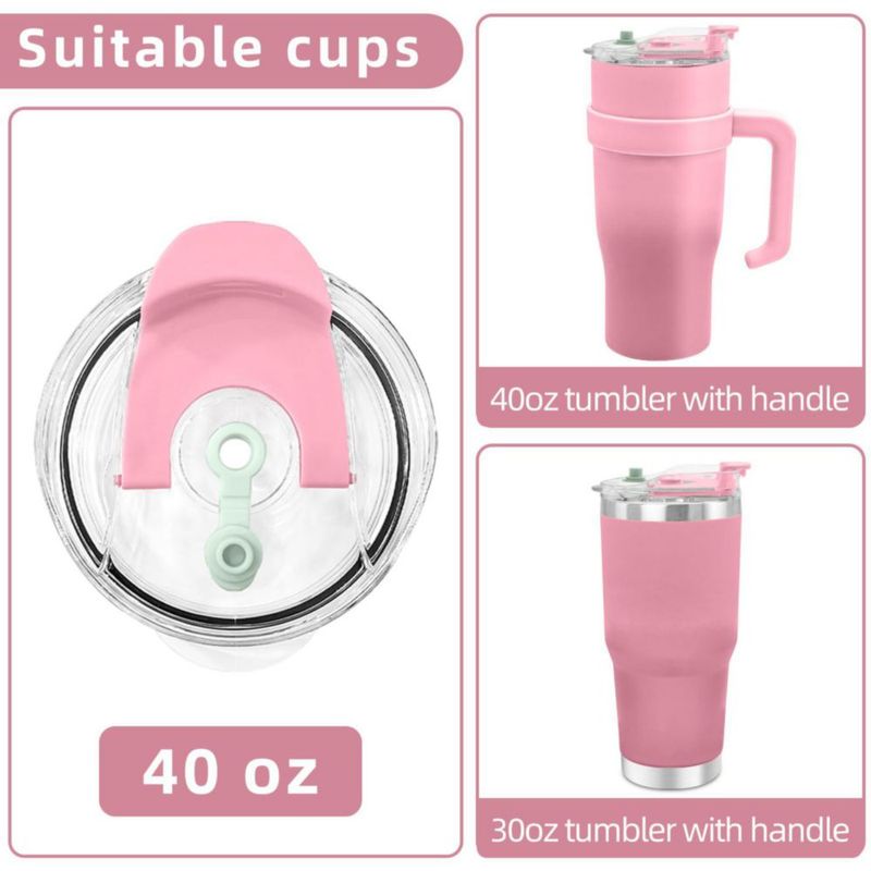 Tapas para vasos tipo tumbler AiHeart 2 unidades a prueba de derrames con boquilla para pajilla