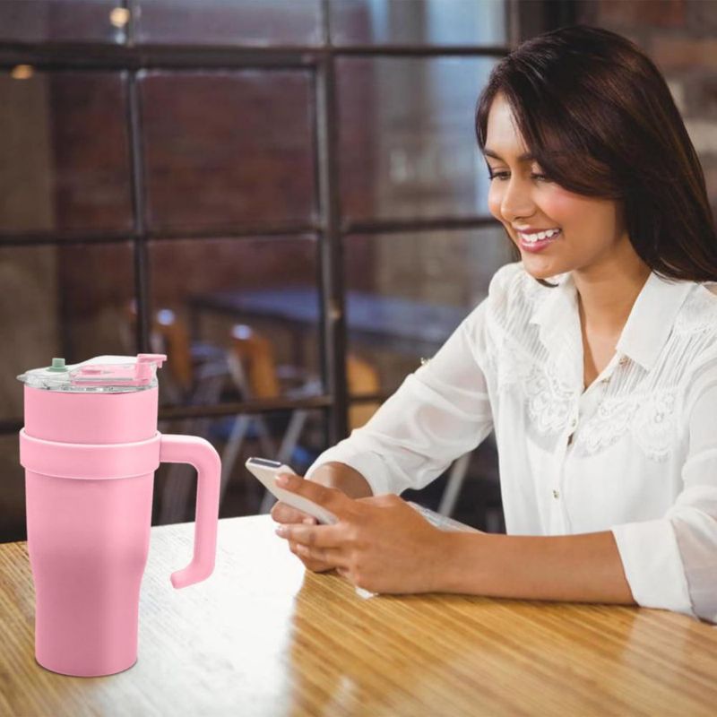 Tapas para vasos tipo tumbler AiHeart 2 unidades a prueba de derrames con boquilla para pajilla