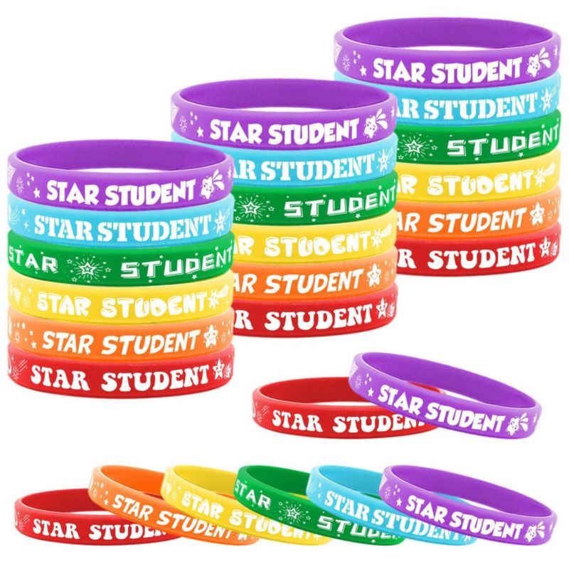 Pulsera Lesnala Pack de 48 Star Student de silicona 6 colores