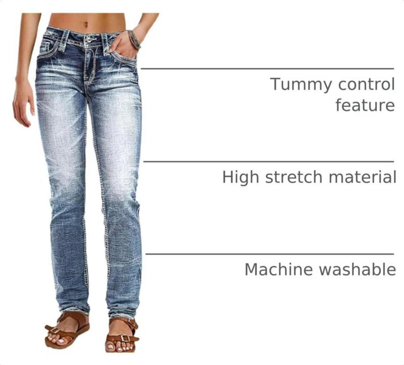 Jeans Skinny Flamingals L Azul Claro de Denim Elástico