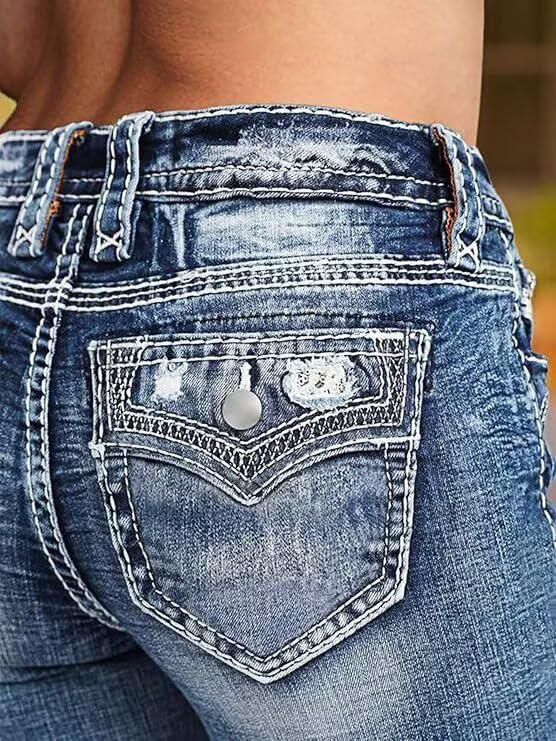 Jeans Skinny Flamingals L Azul Claro de Denim Elástico