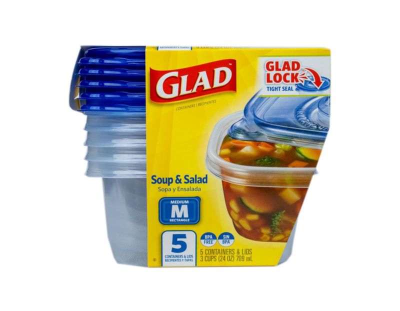Glad 709 ml 6 unidades rectangulares (paquete de 5)