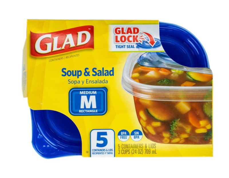 Glad 709 ml 6 unidades rectangulares (paquete de 5)