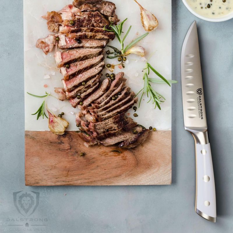 Juego de cuchillos para carne Dalstrong 13 cm mango blanco paquete de 4