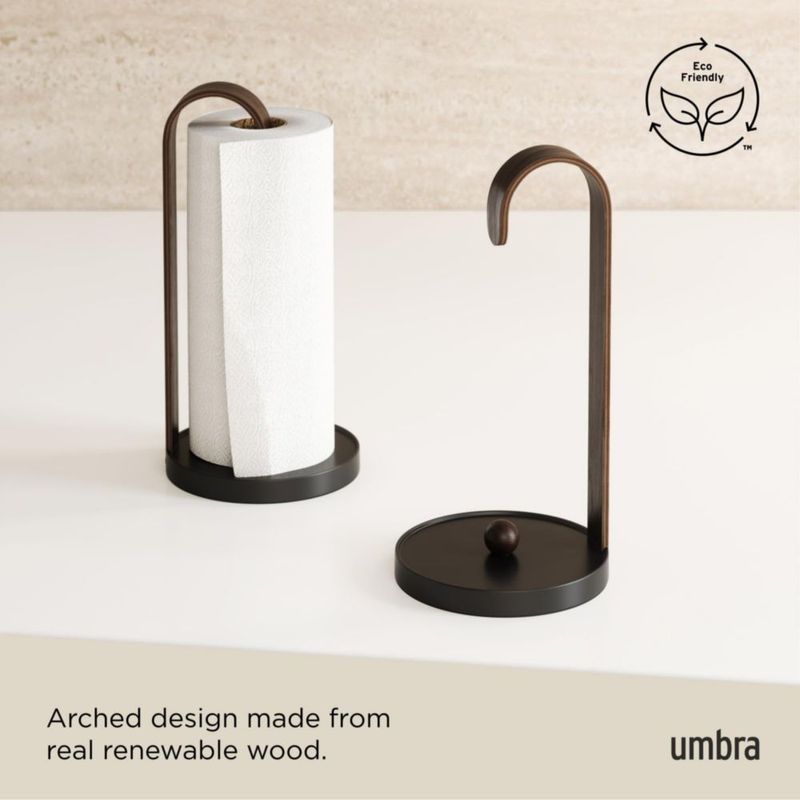 Soporte para Toalla de Papel Umbra de Madera Negro/Nogal