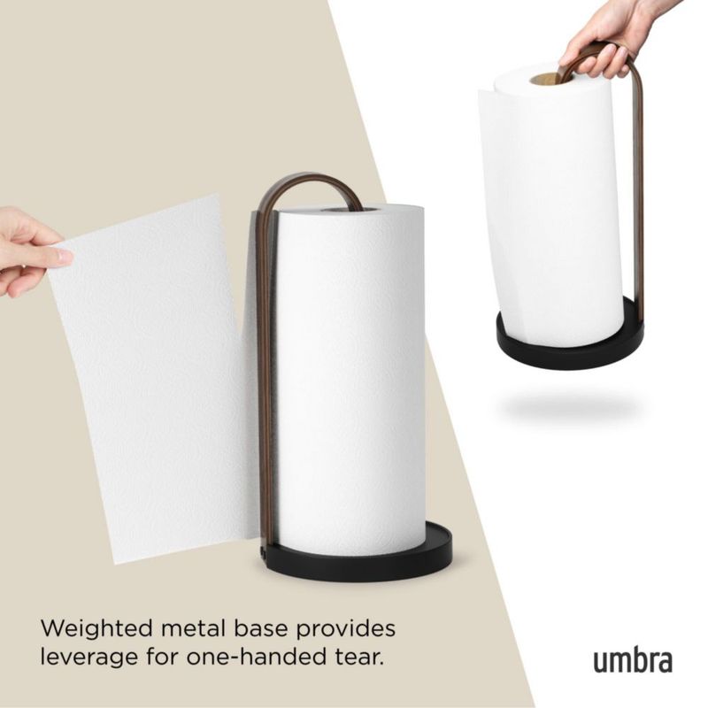 Soporte para Toalla de Papel Umbra de Madera Negro/Nogal
