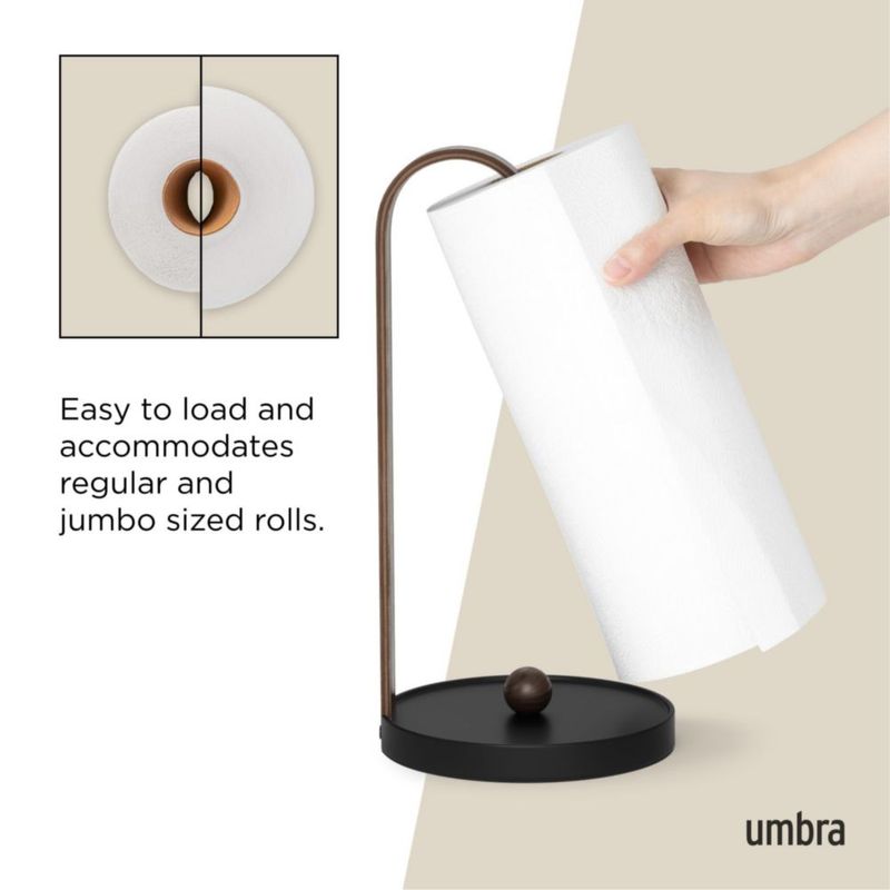 Soporte para Toalla de Papel Umbra de Madera Negro/Nogal